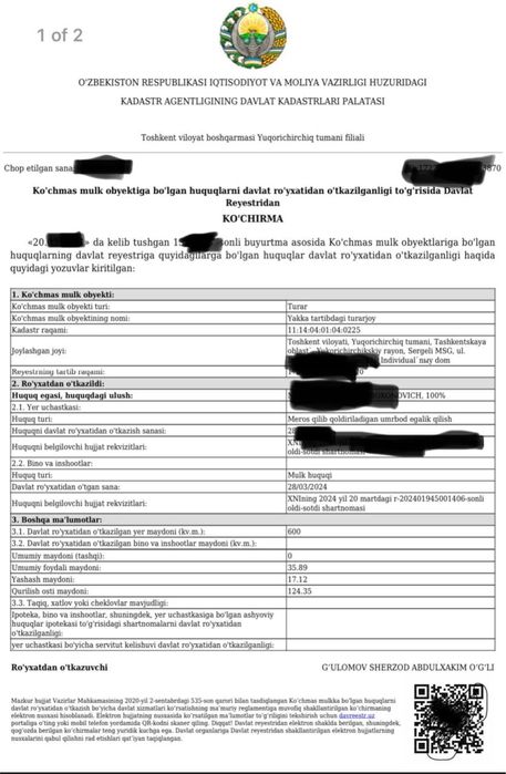 Турар жой сотилади чорвокдан кевуришда No1 BESHBARMOQ рупарасида