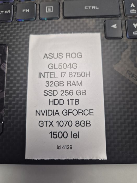 Laptop gaming Asus ROG - i7/32gb ram
