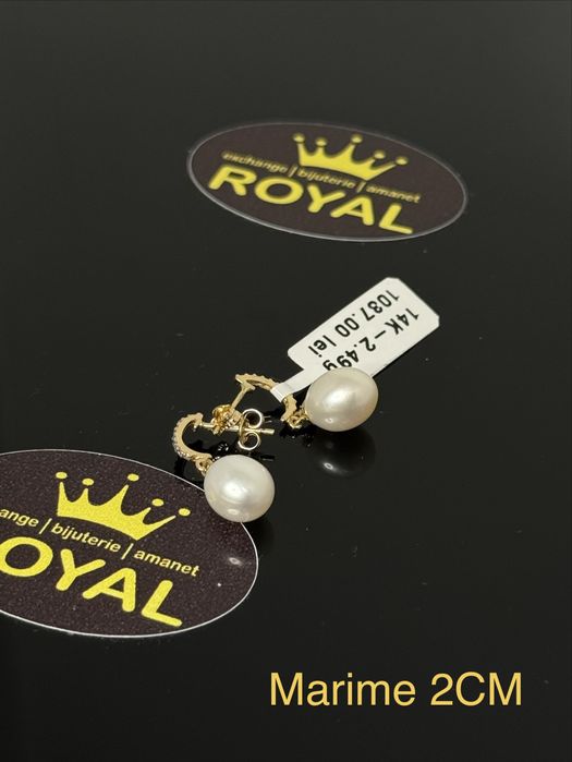 Bijuteria ROYAL : Cercei AUR 14K NOU / 2.49 GR