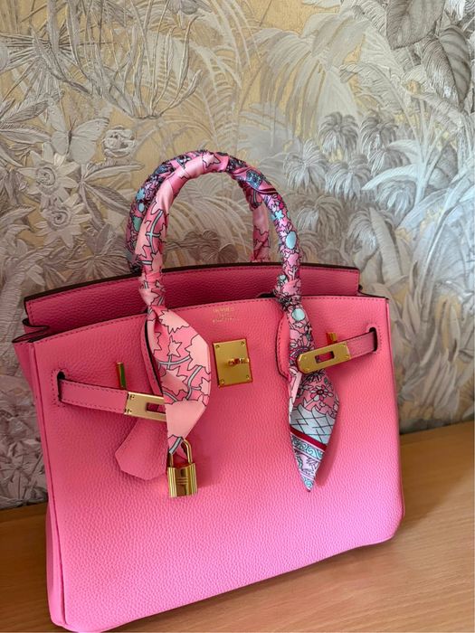 Розова чанта hermes 20 см