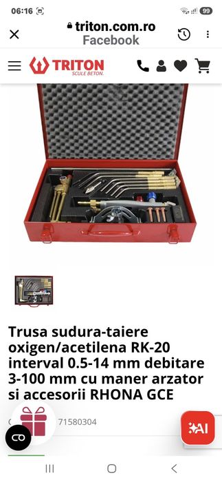 Vând accesorii autogen
