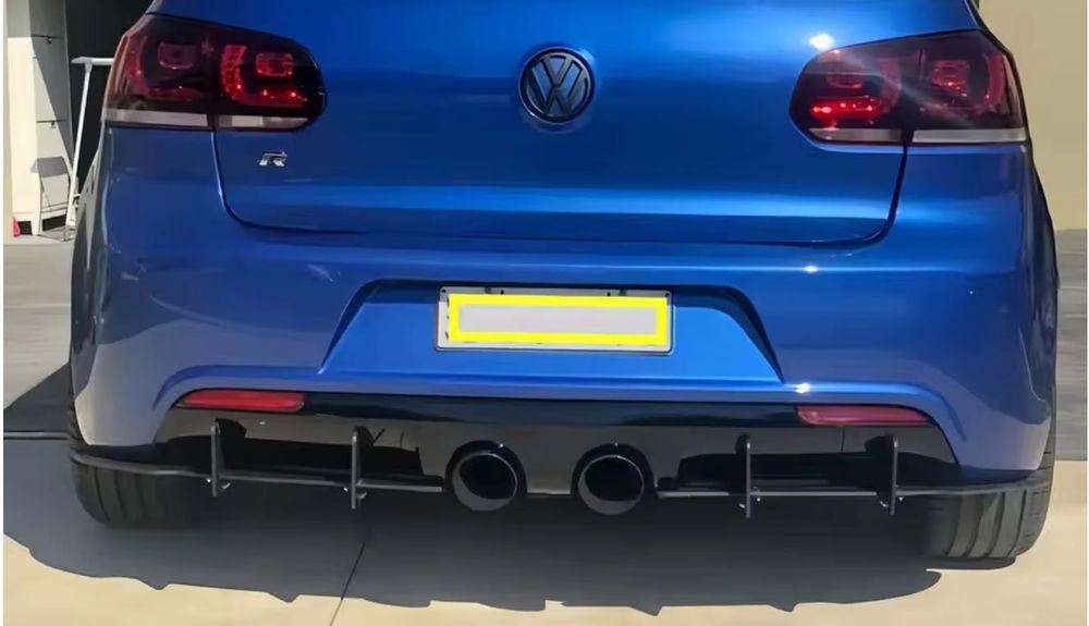 Ornament difuzor bara spate compatibil cu VW Golf 6 GTI 2008-2012 negru lucios