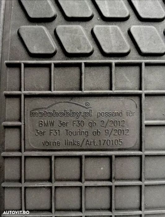 Covorase cauciuc BMW S3 F30/F31/F34