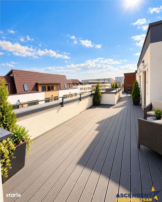 Resedinta premium,concept penthouse, terasa panoramica 84 mp, 2 bai, p