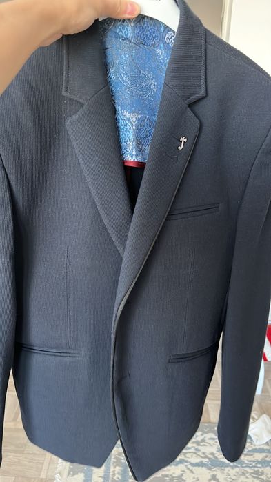 Пиджак на мальчика 11-12 лет стильный новый темно синий