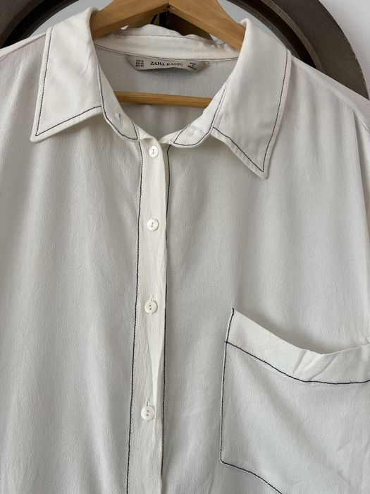 Rochie subtire din viscoza, eleganta, lejera, vaporoasa, crem de la Zara XL