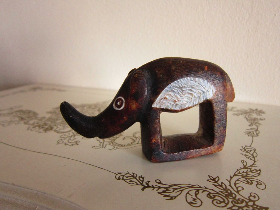 cadou rar Fauna Africii Rinocer handmade piatra 1960 Africa