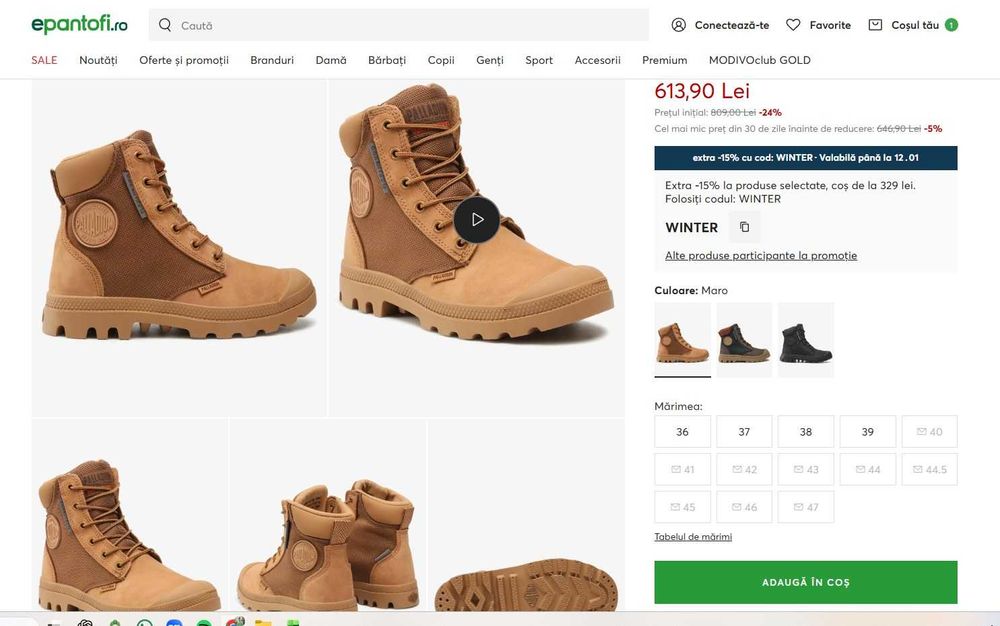 Ghete Trappers Palladium barbati - marime 42