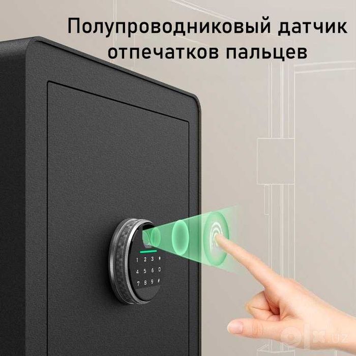 Сейф Deli ЕТ631 с отпечатком пальца черный 38х45х32 19кг Скидки !!!