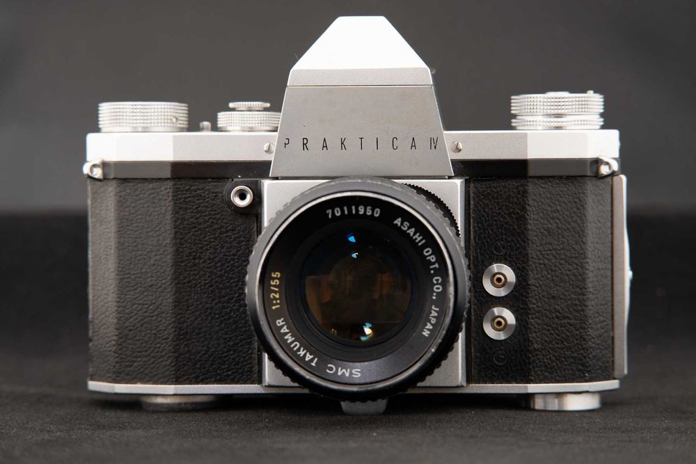 Aparat film Praktica IV cu obiectiv Takumar 55 F2