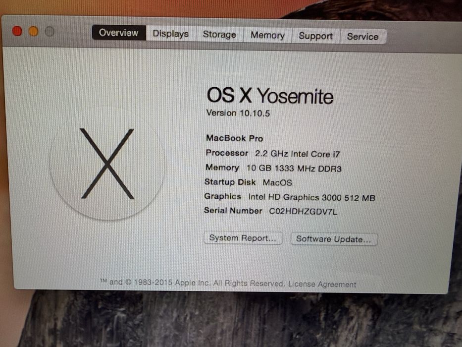 Macbook pro i7 2012