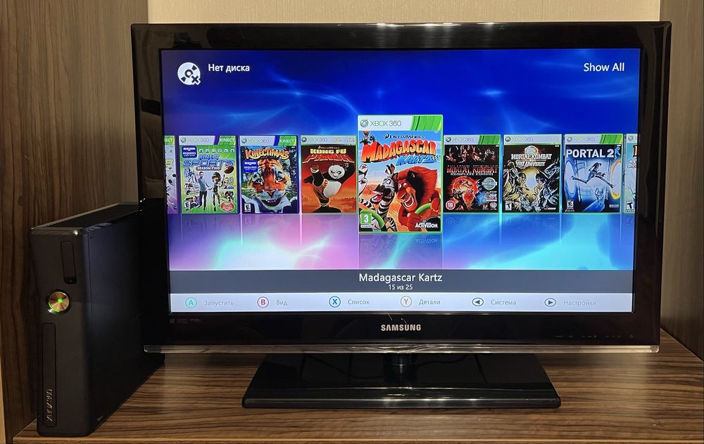 Xbox 360 SLIM + игры прошитый