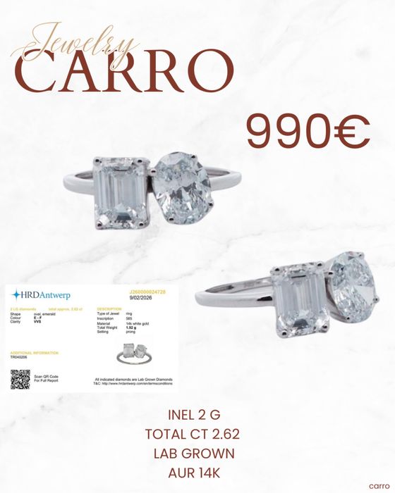 Inel Aur Alb 14K Diamante Lab Grown