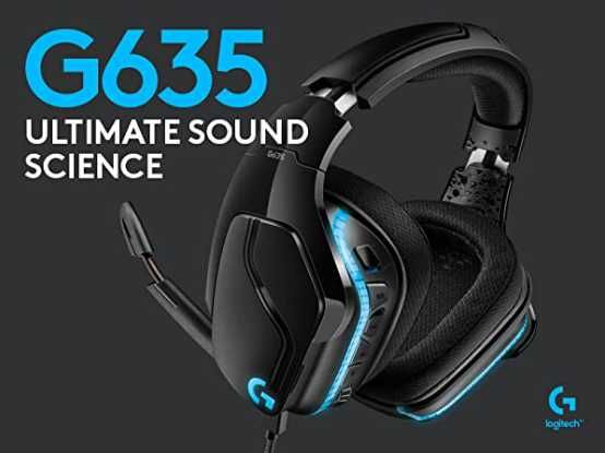 Гейминг слушалки с микрофон Logitech - G635, 7.1 Lightsync