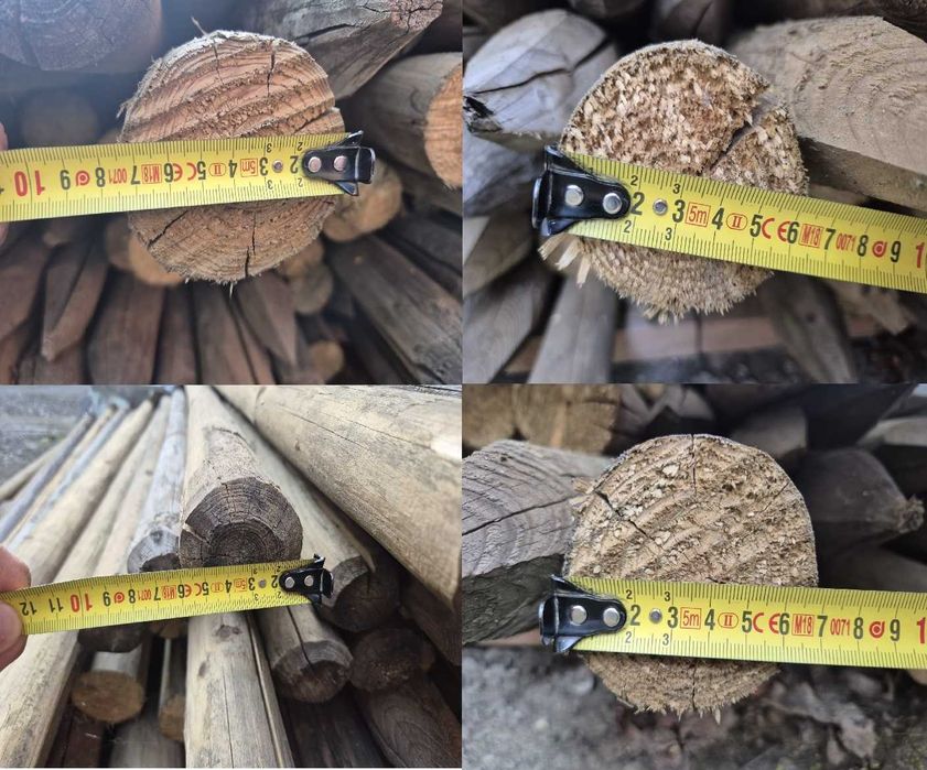 70 Stalpi lemn tratati, diametru 6-7 cm, lungime 2m, 17 lei/buc.
