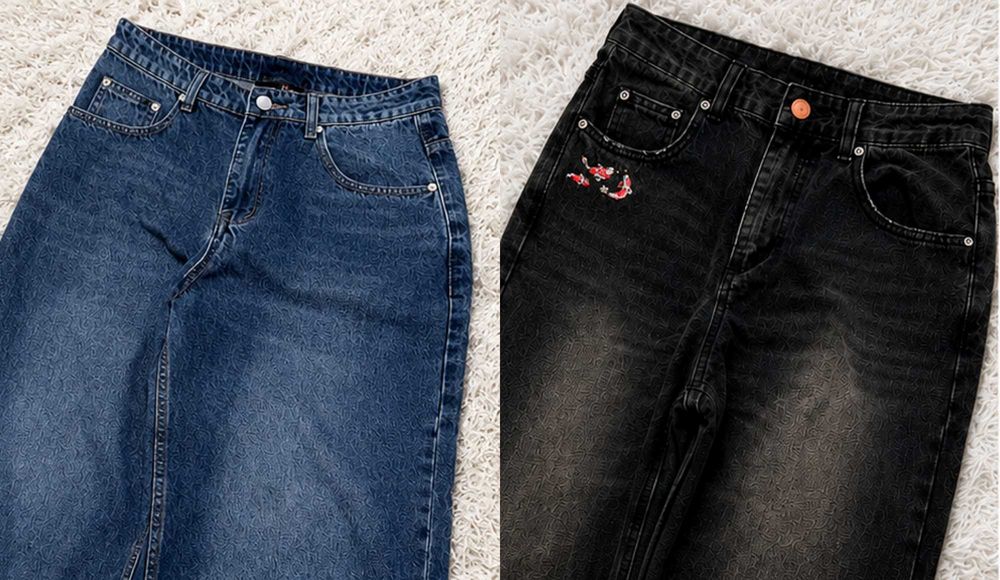 Blugi Derschutze – 2 Modele Negru și Albastru, W30
