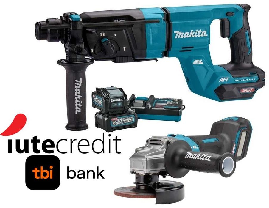 Перфоратор HR007GZ XGT 40V + Ъглошлайф GA023GZ XGT 40V Makita