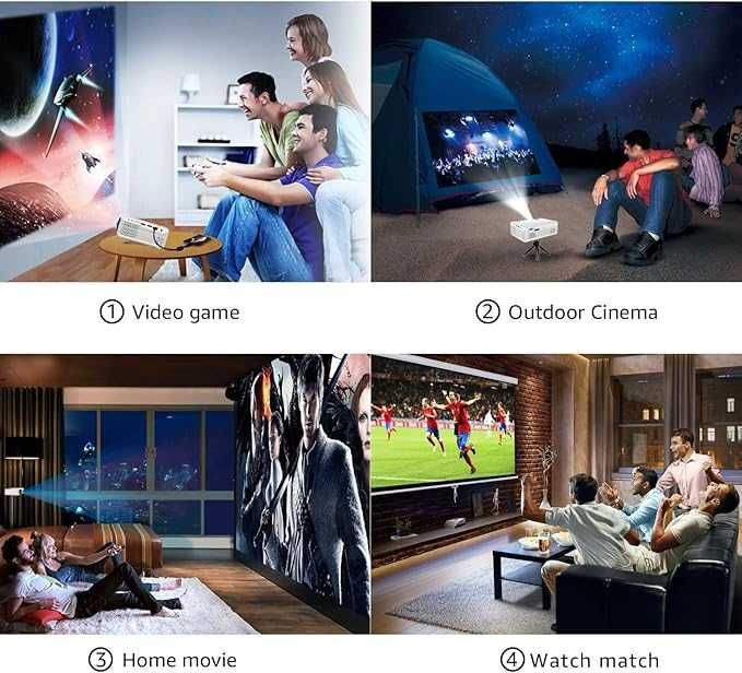 Bluetooth  Проектор за домашно кино BIGASUO