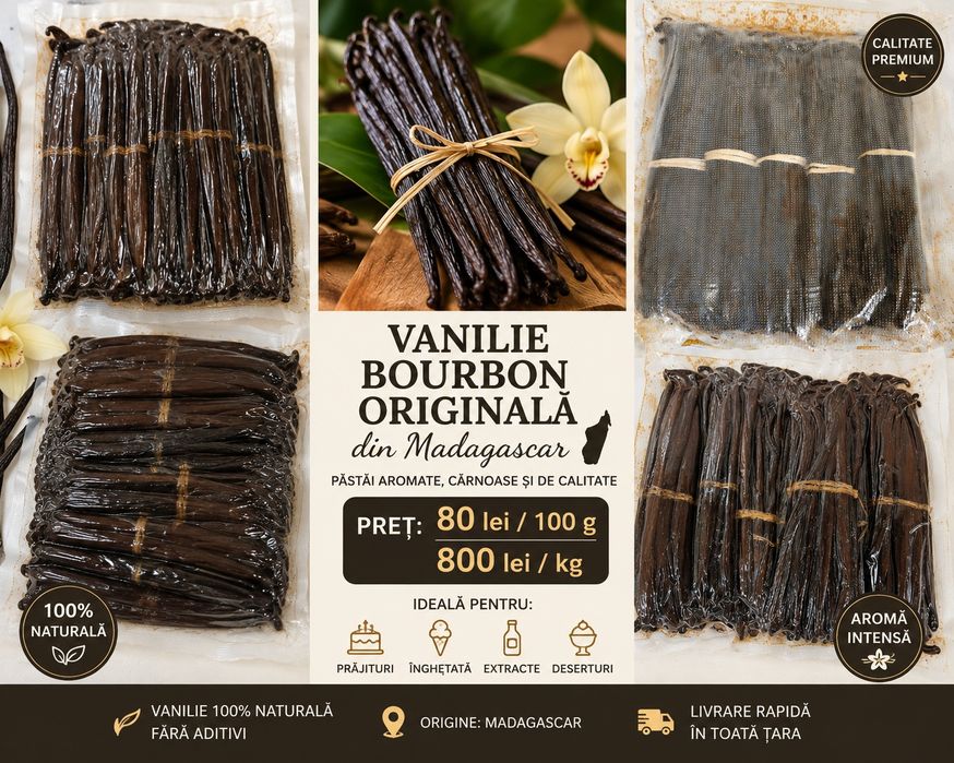 Vând Păstăi de Vanilie Bourbon – Madagascar Premium