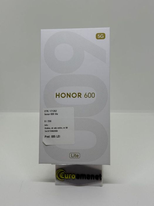 Telefon mobil Honor 600, 8GB RAM, 256GB, 5G, Velvet Black -A-