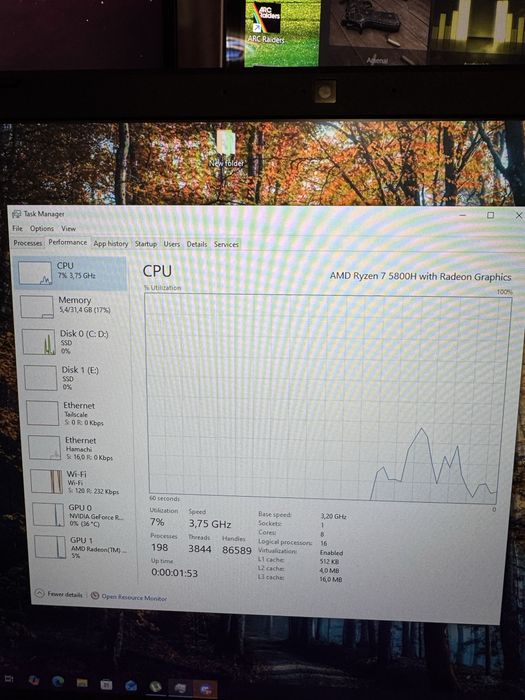 Laptop gaming Acer nitro 5 rtx3080 ryzen 7 5800h 32gb ram