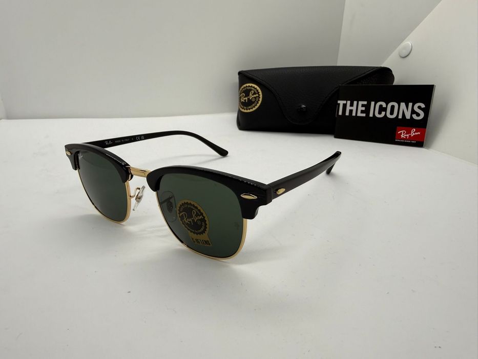 Vând ochelari de soare Ray-Ban RB3016 Clubmaster, culoare black & gold, noi, nepurtați.