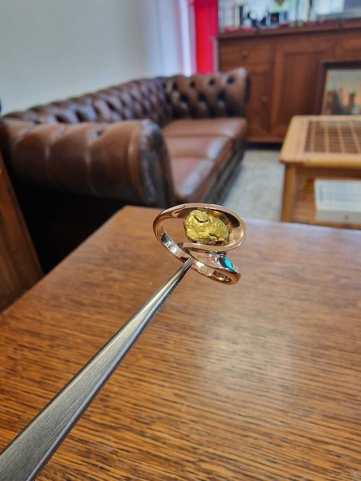 ‼️РУСКО ЗЛАТО ‼️ Златен Пръстен с Късче Самародно Злато