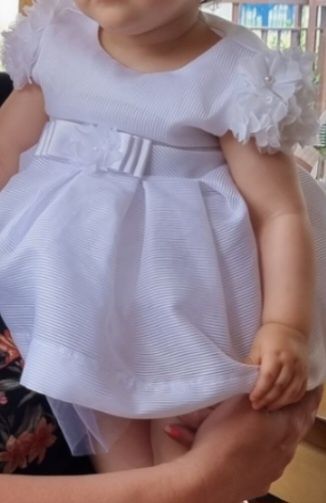 Бяла рокличка 80см.С подарък памперс гащички