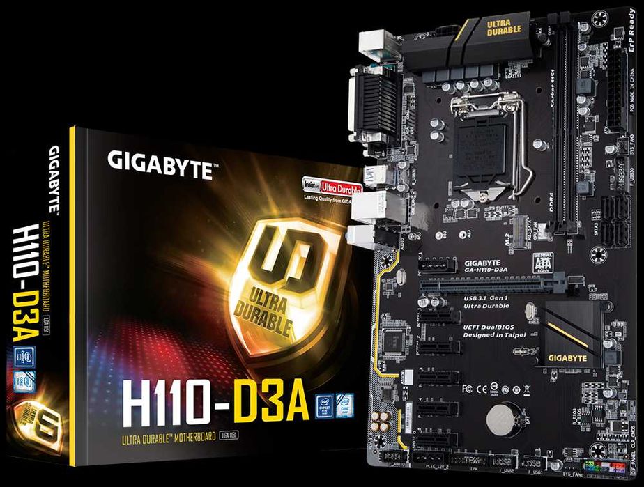 Материнская плата GIGABYTE H110 + Процессор + Оперативная Память
