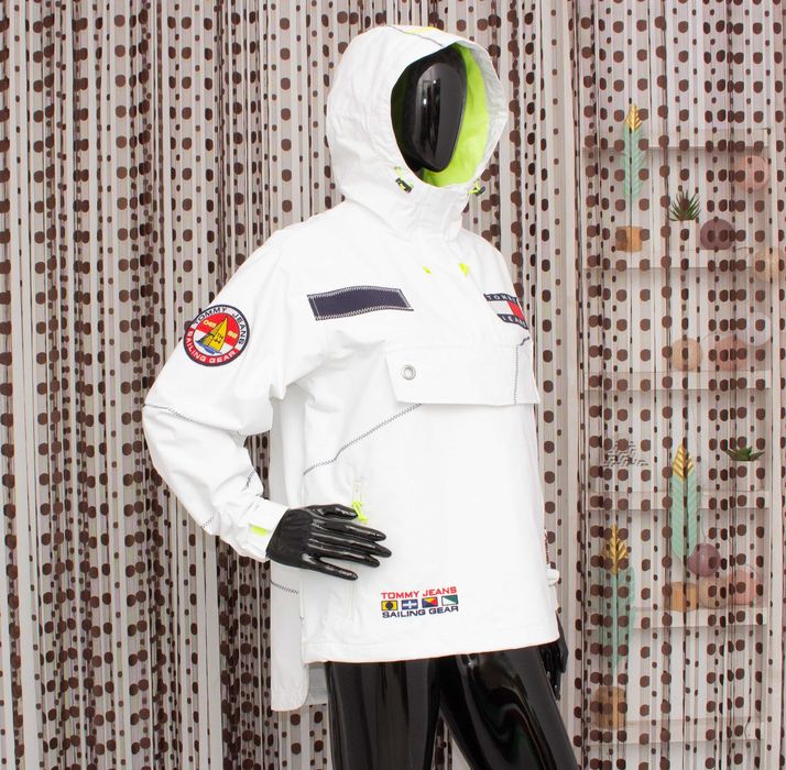 Tommy Jeans Оригинално дамско яке пуловер бяло овързайз худи XS