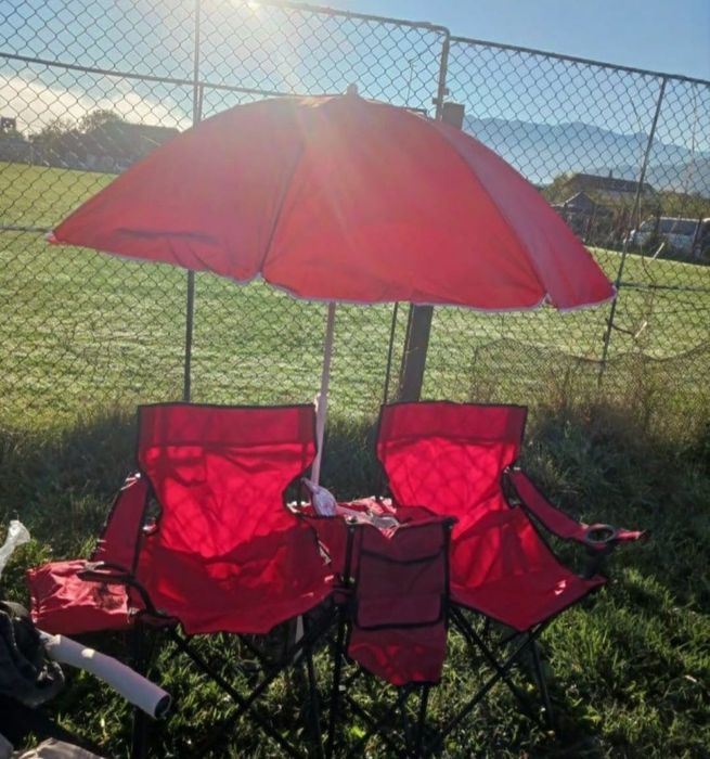 Seturi cu umbrela si scaune culori disponibile roșu și albastru