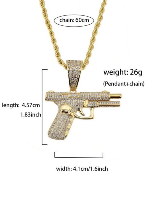 pandativ glock din otel inoxidabil cu pietre de zirconiu