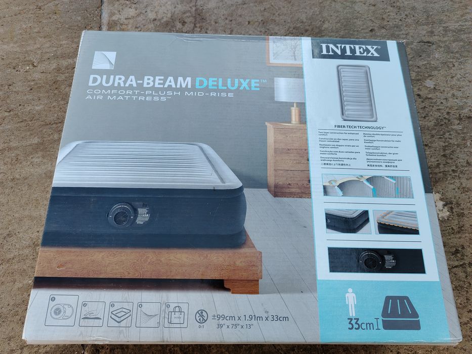 Intex Saltea Gonflabilă de Camping Single cu Pompă Electrică Integrată
