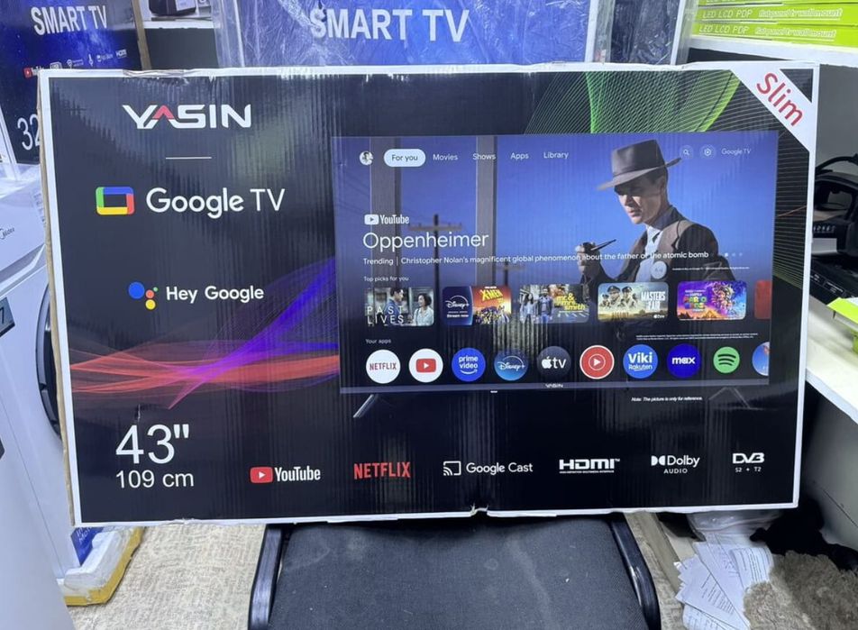 НОВЫЙ Yasin 110 см smart tv телевизор