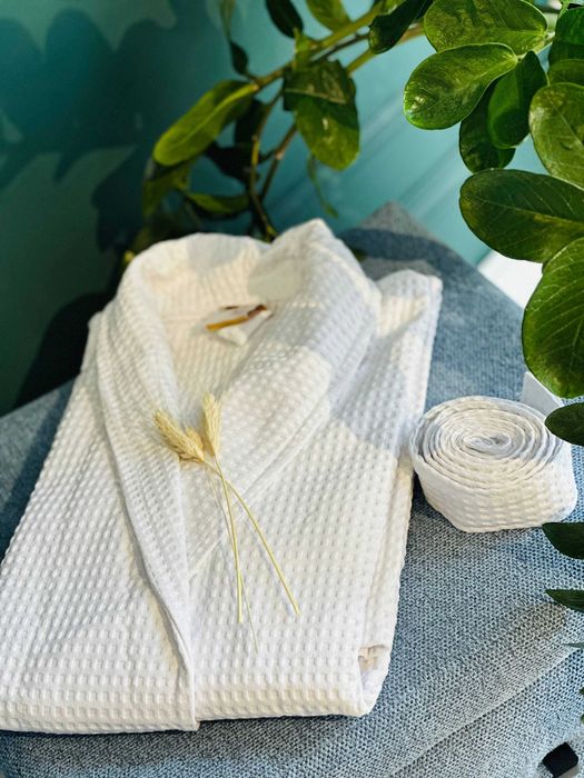 Хлопковый вафельный халат — для отдыха