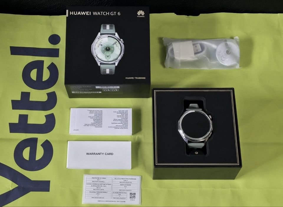 ЧИСТО НОВ 46mm Huawei Watch GT 6 Yettel Гаранция 2027 Green GT6