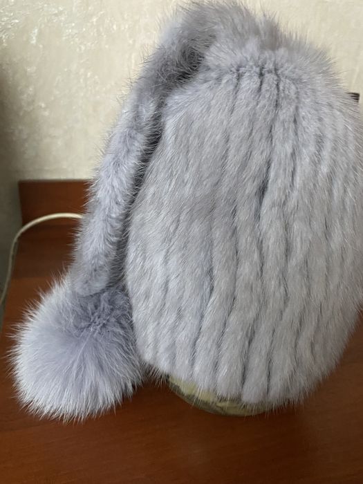 Шапка норковая вязанная.