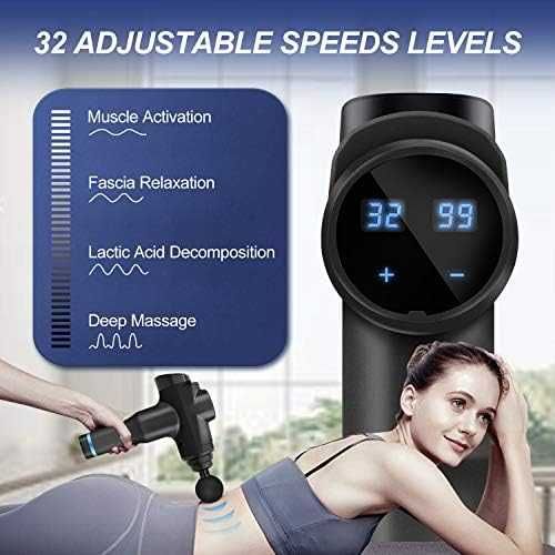 Нов Масажен пистолет Дълбоко тъканен масажор 6 глави за мускулна болка