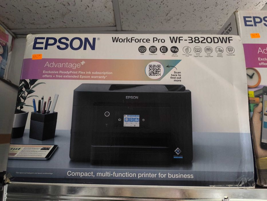 Принтер Epson WorkForce Pro WF-3825DWF, 4800 x 2400 DPI, 21 ppm, A4, Wifi, черен