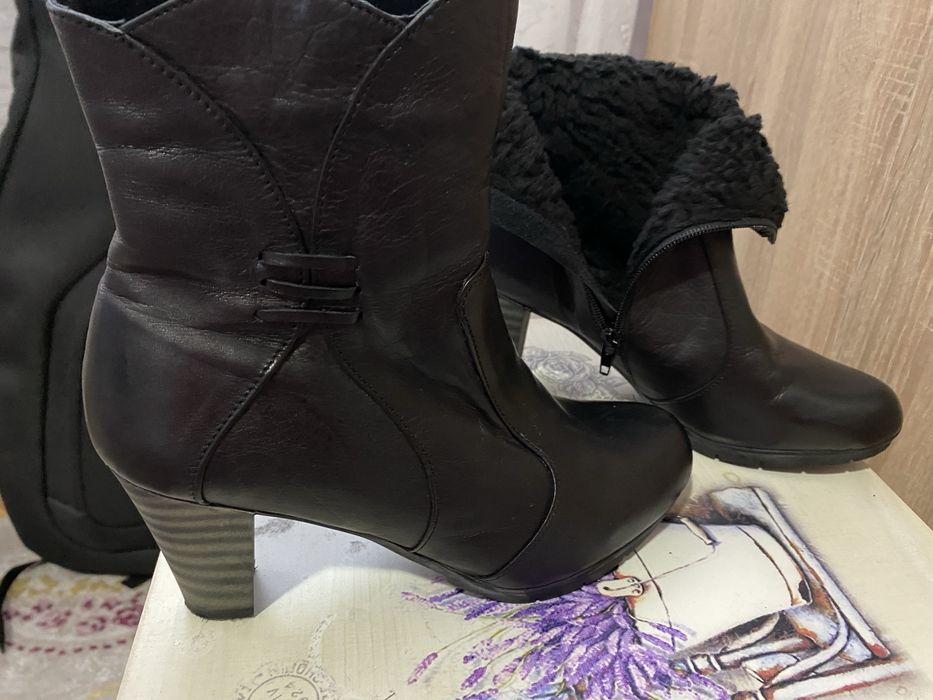 Дамски боти естествена кожа Бордо рр 39