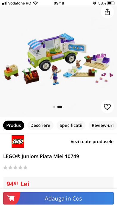 Joc Lego Friends 10749 Piața Miei