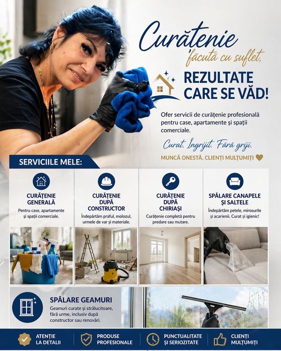 Servicii curățenie profesionala,apartamente,case ,vile.Curatenie,generala si de întreținere– București și Ilfov
