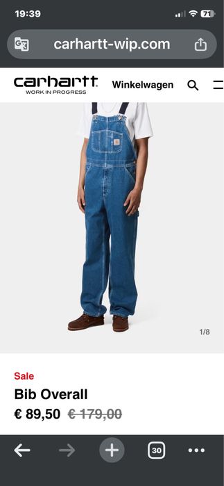 Гащеризон carhartt bib overall 32/32