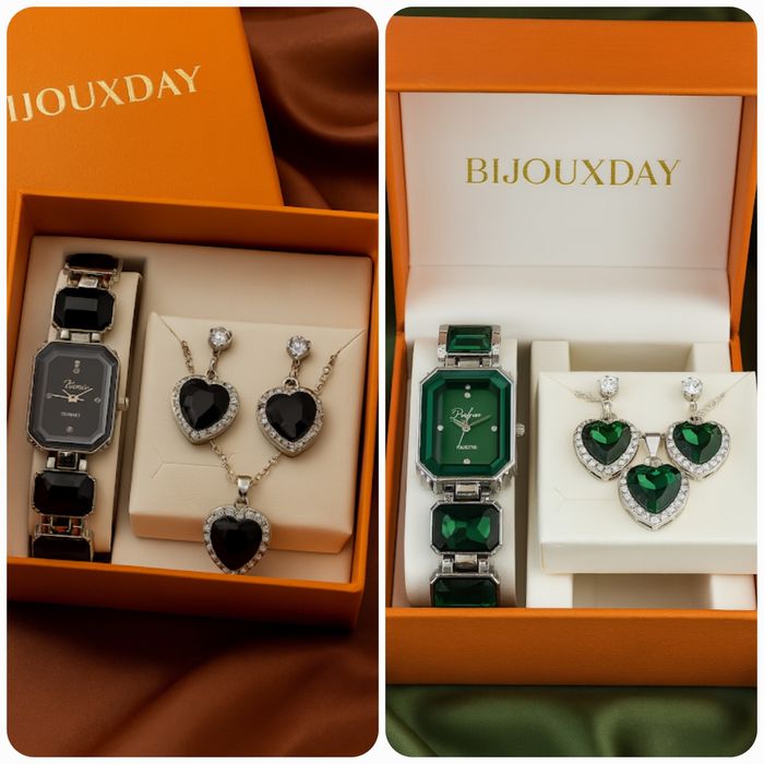 Heart Luxury Set часовник, колие и обеци