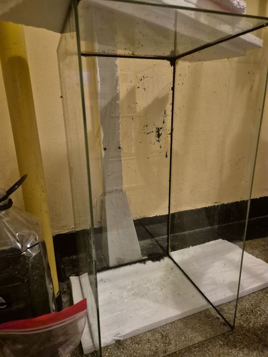 Acvariu 60l gol sticla 4mm silicon negru