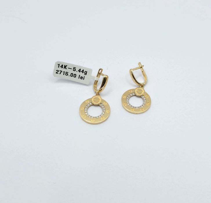 Bijuteria Royal cercei din aur 14K 5.44 gr
