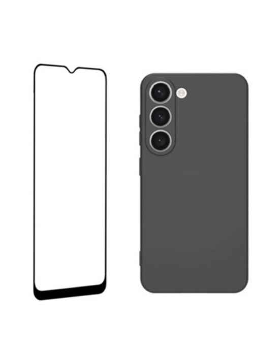 Samsung A12/A13/A15/A16/A24 Husa Silicon Clara/Neagra + Folie Sticla