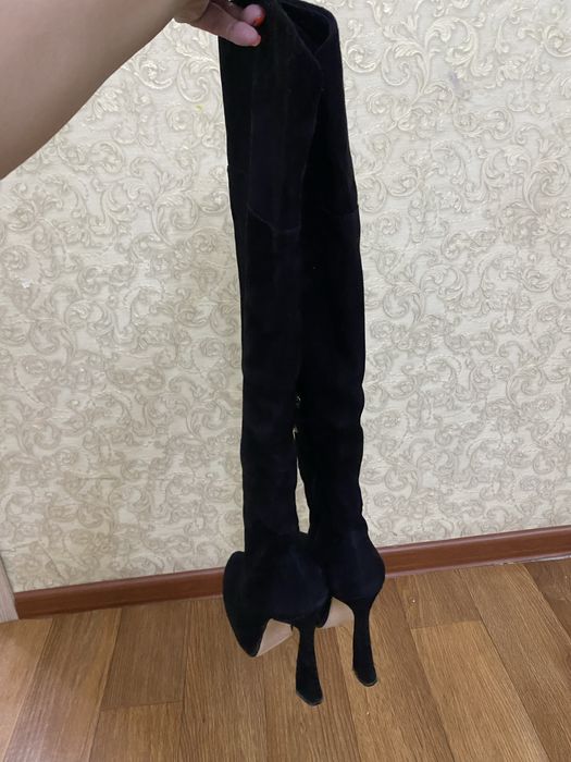 Сапоги замшевые, ботфорты