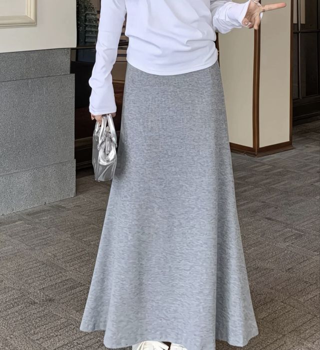 Юбка серая в пол