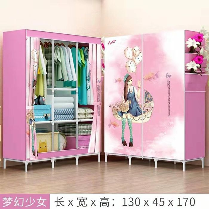 Тканевыф матерчатый шкаф для одежды с рисунком